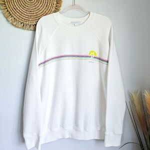 Spiritual Gangster x Peleton New Crew Rainbow Stripe Classic Sweatshirt SZ XL